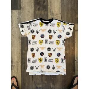 Bleeker & Mercer Auto Emblem Illusion T-Shirt Mens M Spoof Merceres Demz